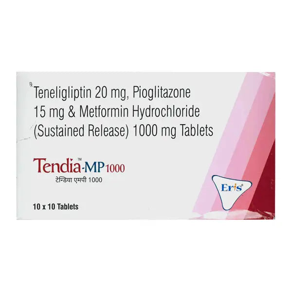 Teneligliptin 20mg, Metformin Hydrochloride 1000mg (Sustained Release) and Pioglitazone 15mg Tablets IP