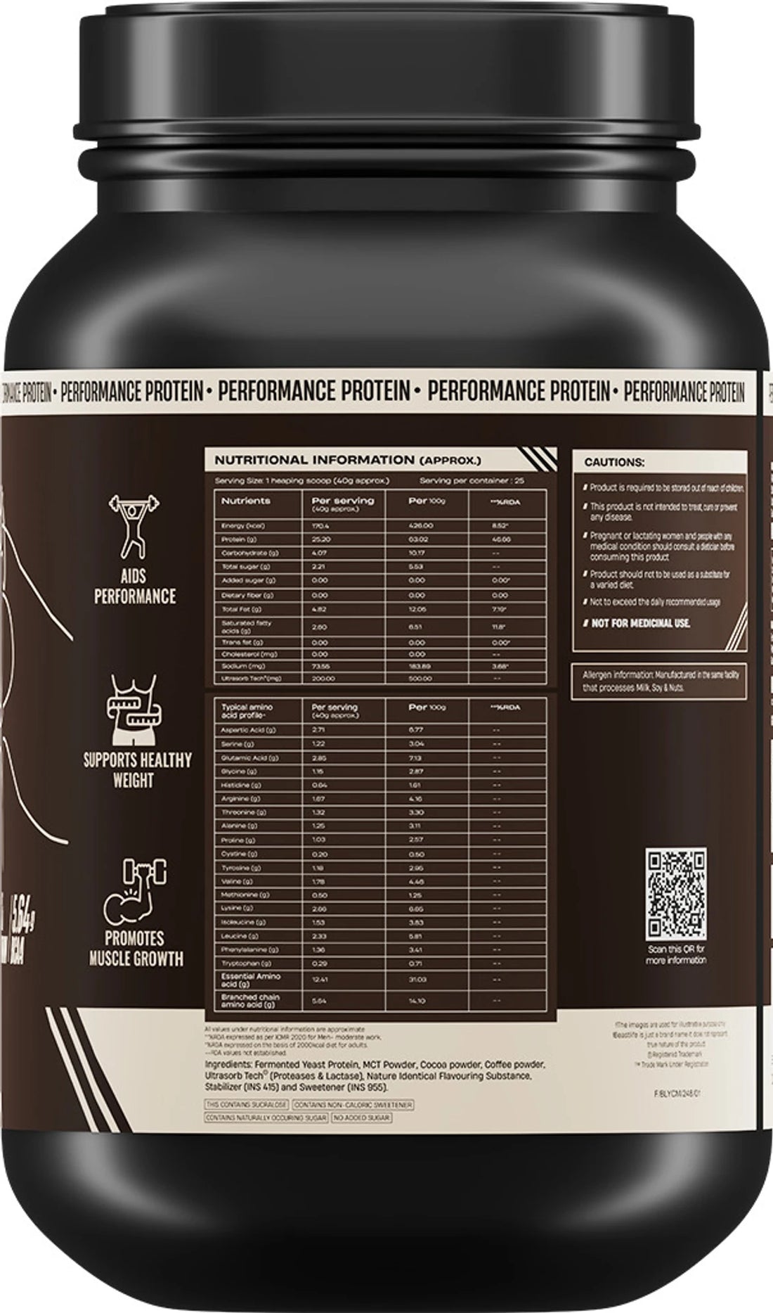BeastLife Performance Protein Powder | 25g Protein & 5.64g BCAA Per Serving | Chocolate, Cold Coffee, Malai Kulfi, Mango, Cookies &amp; Cream, Rasmalai & Thandai | 1kg | Zero Added Sugar |