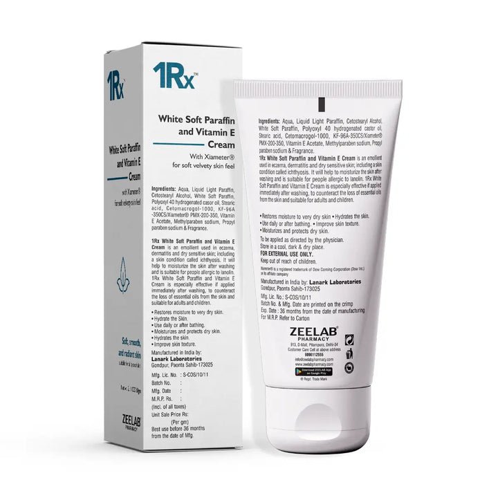 1RX White Soft Paraffin & Vitamin E Cream (60gm)