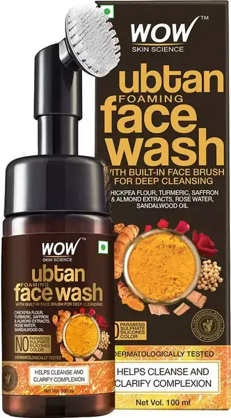 Wow Skin Science Ubtan Foaming Face Wash With Built-In Brush - 100 Ml