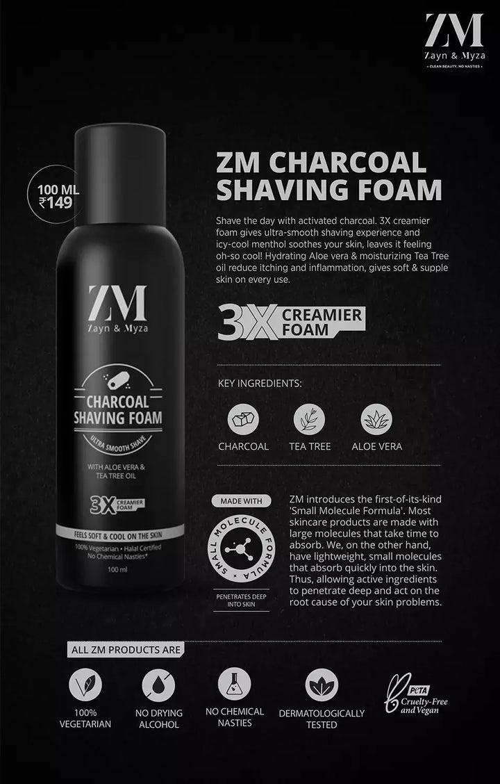 Zayn & Myza Charcoal Shaving Foam (100 ml)